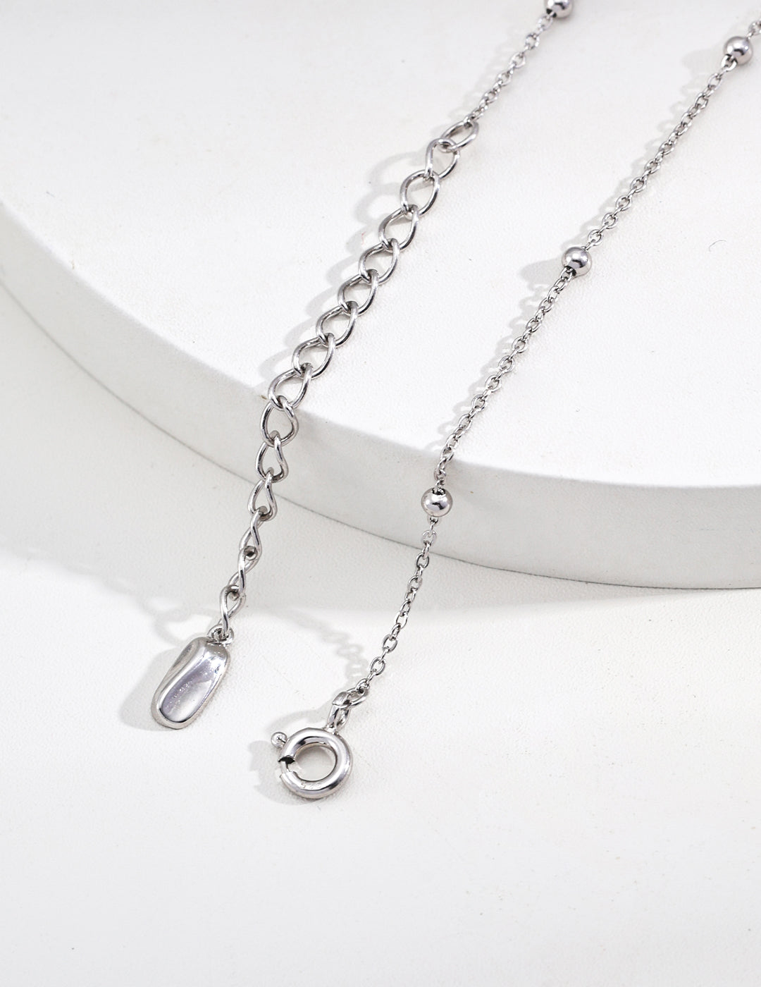 925 STERLING SILVER LAYERED BEADS CHAIN