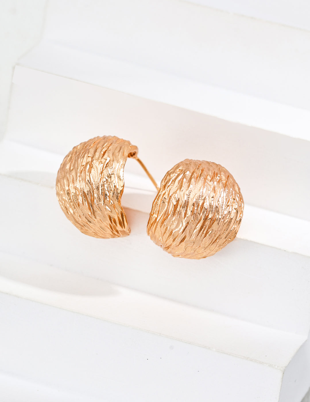 925 STERLING SILVER BRUSHED HOOP EARRING